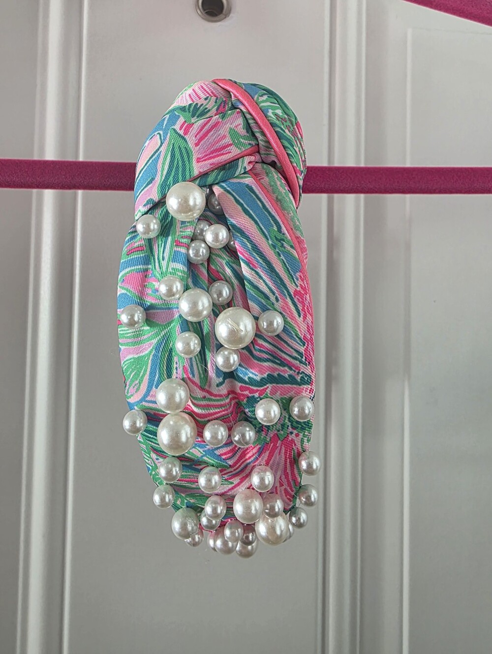 Lilly Pulitzer Pink, Green & Blue Pearl-Embellished Headband - Picture 4 of 4